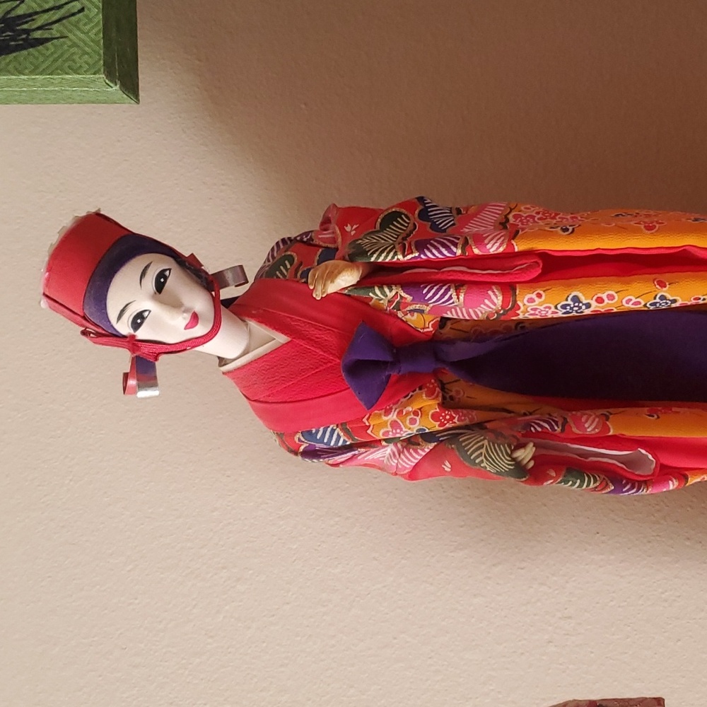 Antique Geisha Doll on stand
